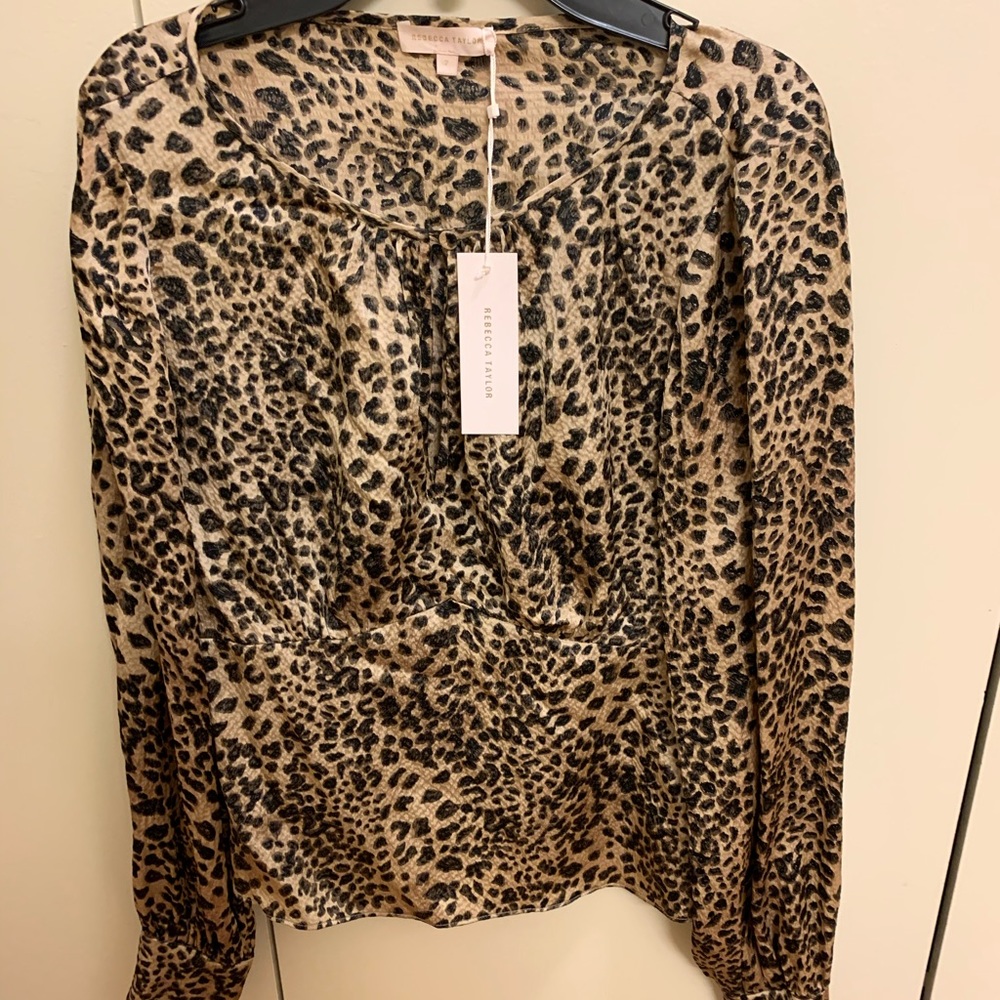 Rebecca Taylor Size 2 Small Leopard Shirt with Tag